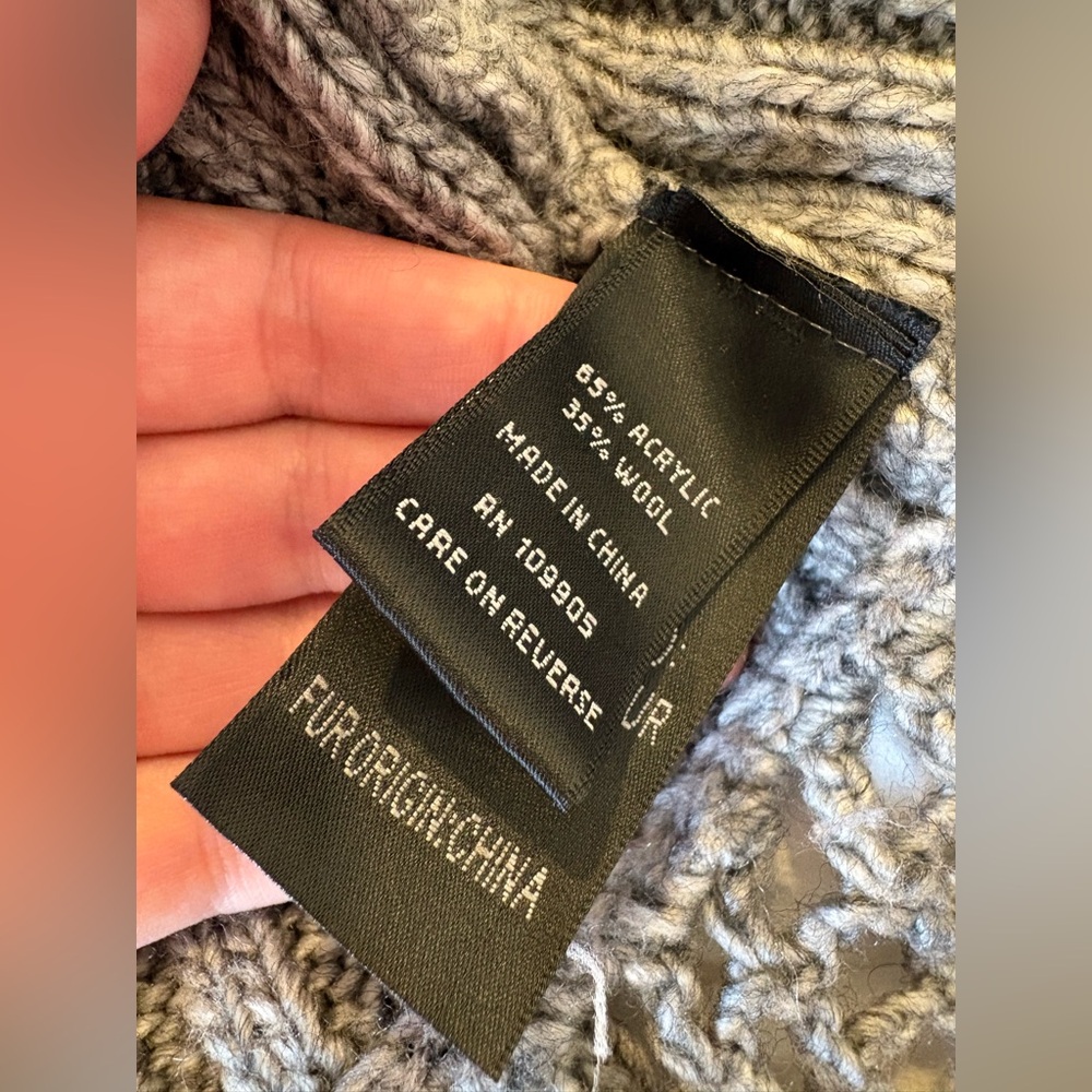 Sioni Crochet Rabbit Fur Trim Wrap Cardigan S/M - Picture 6 of 11